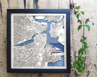 Boston Wood Map - 3D Laser Cut Map