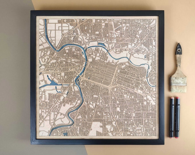Sacramento Personalized Wooden Map - Home Decor Wall Art Gift