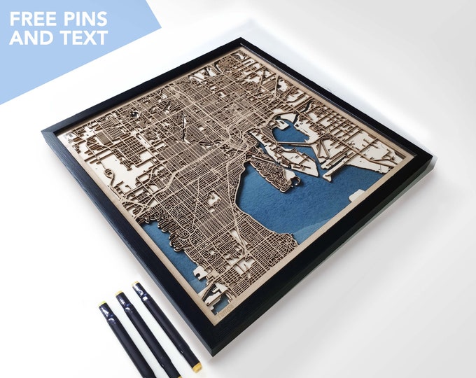Tampa Wood Map - Laser Cut Wood Gifts