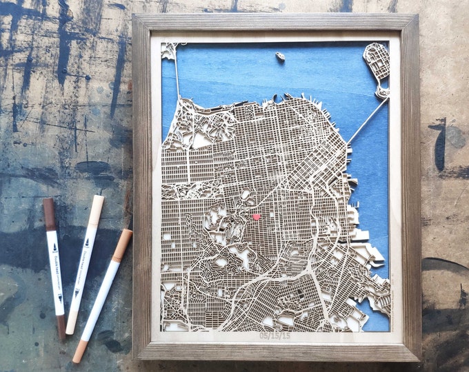 San Francisco Wood Map - Wall Decor