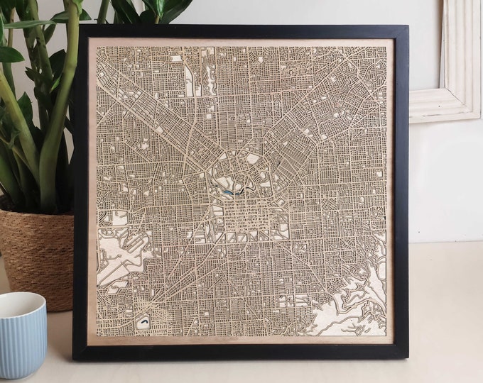 Adelaide Custom Wood Map - Personalized Art Gift