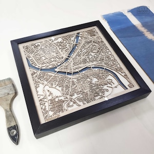 Pittsburgh Wood Map - 3d City Map
