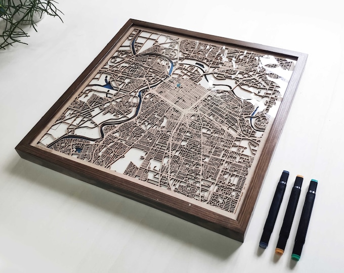 Sacramento Wood Map - 3d City Map