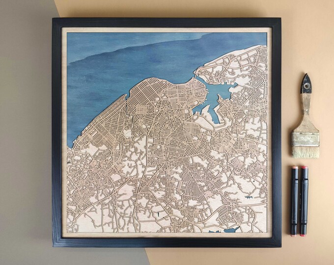Havana Personalized Wooden Map - Home Decor Wall Art Gift