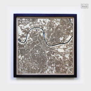 Houten kaart van Nashville - cadeau 5e verjaardag - aangepaste houten kaart lasergesneden ingelijste kaarten muurkunst - verlovingscadeau bruiloft voor stel