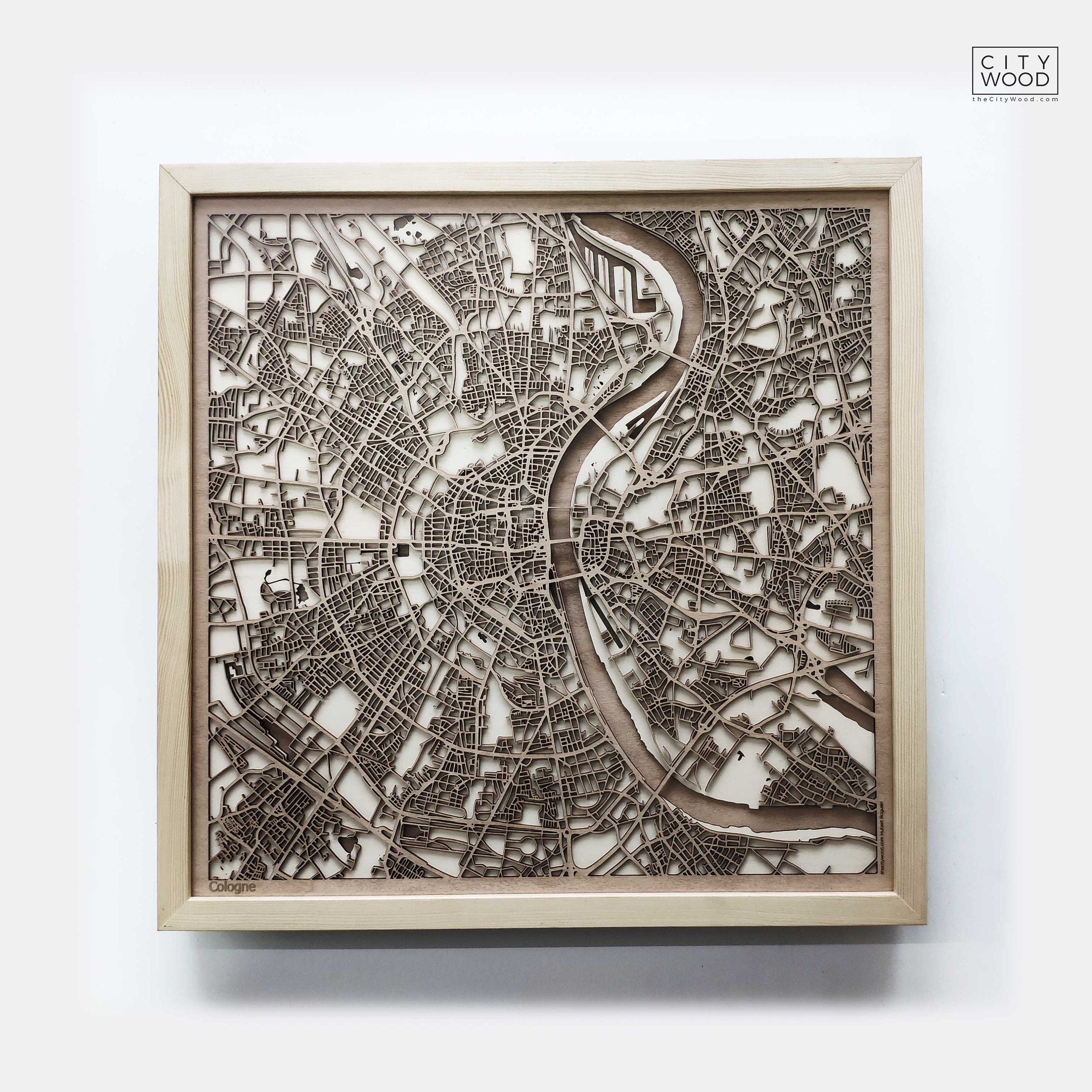 Boston Wooden Map - Laser Cut Engraved Wood Gift - CityWood