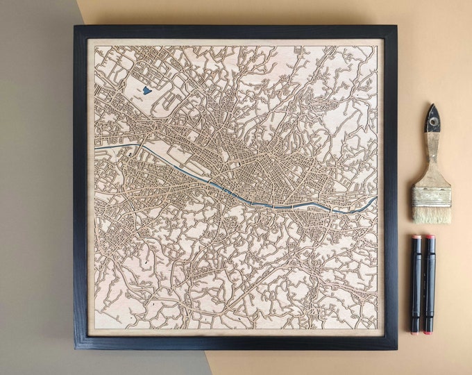 Florence Personalized Wooden Map - Home Decor Wall Art Gift