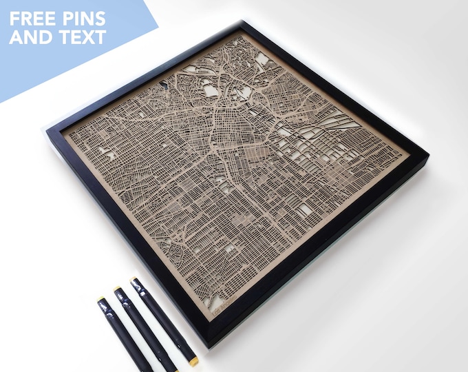 Los Angeles Wood Map - Laser Cut Wood Gifts