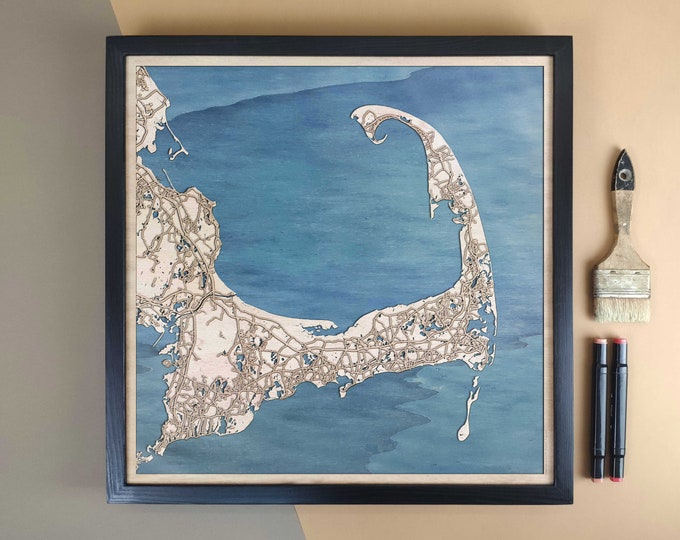 Cape Cod Personalized Wooden Map - Home Decor Wall Art Gift