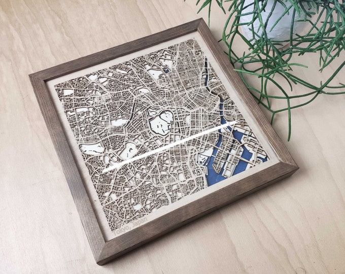 Tokyo Wood Map - 3D Laser Cut Map