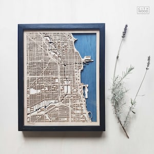 Plan en bois de Chicago - Plan de la ville en 3D