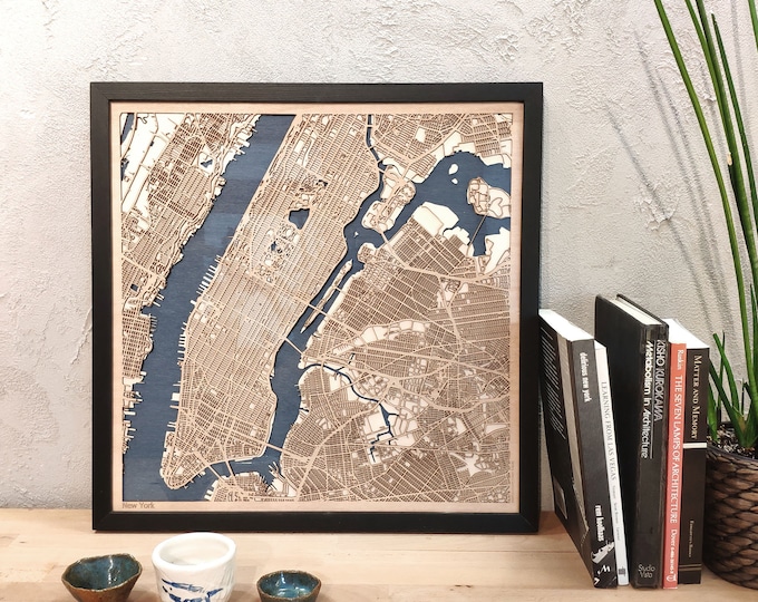 Custom Wooden City Map – Personalized Laser Cut Wall Art