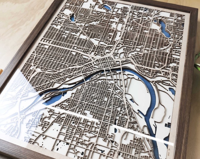 St Paul Wood Map - 3D Laser Cut Map