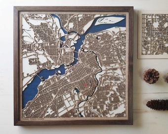 Ottawa Wood Map - 3d City Map