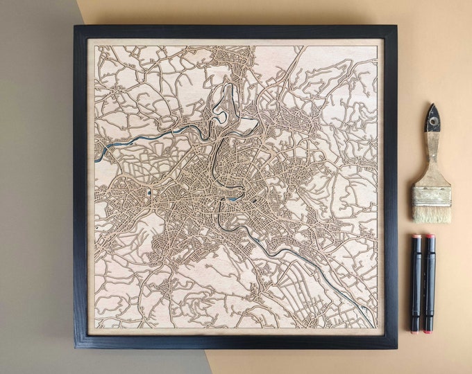 Bern Personalized Wooden Map - Home Decor Wall Art Gift