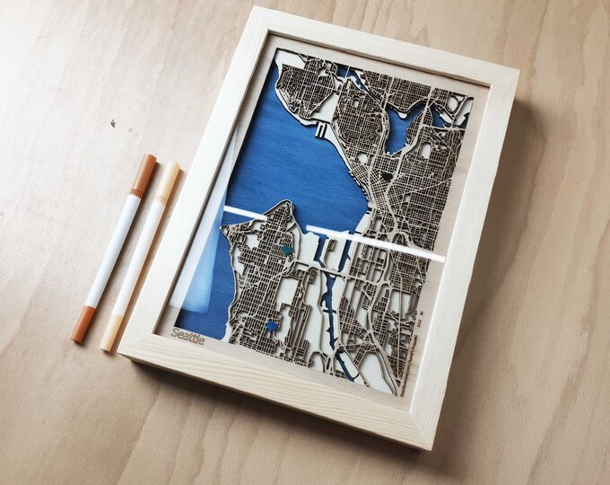 Seattle Wood Map - Wall Decor