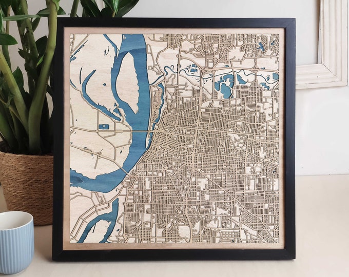 Memphis Custom Wood Map - Personalized Art Gift