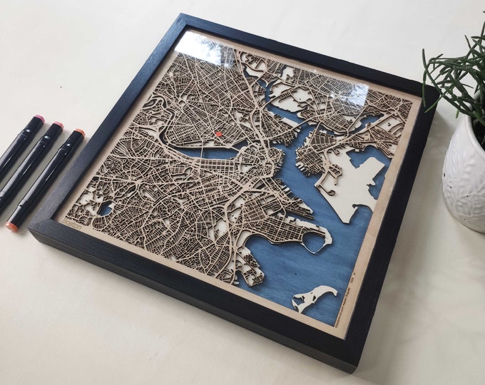 Boston Wood Map - Wall Decor