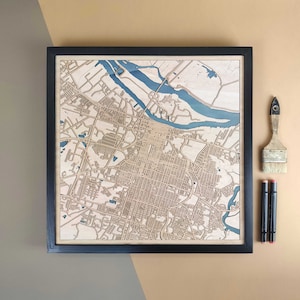 Carte en bois personnalisée de la savane - cadeau d'art mural décoration d'intérieur