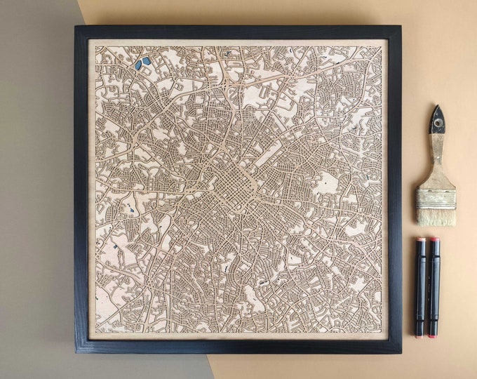 Charlotte Personalized Wooden Map - Home Decor Wall Art Gift