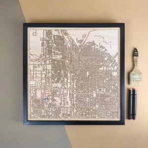 Carte en bois personnalisée de Salt Lake City - Cadeau d'art mural pour décoration d'intérieur