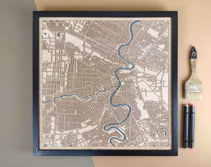 Winnipeg Personalized Wooden Map - Home Decor Wall Art Gift