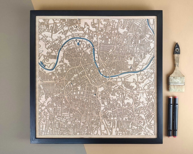 Nashville Personalized Wooden Map - Home Decor Wall Art Gift