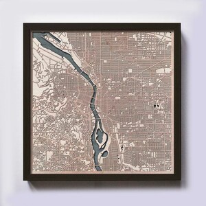 Portland Holz Karte - Geschenk zum 5. Jahrestag - Benutzerdefinierte Holzkarte Laser geschnitten gerahmte Karten Wandkunst - Hochzeit Verlobung Geschenk für Paare