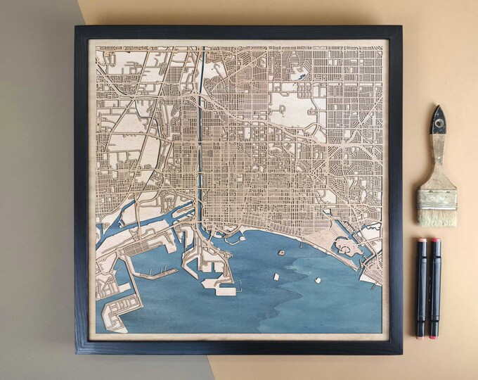 Long Beach Personalized Wooden Map - Home Decor Wall Art Gift