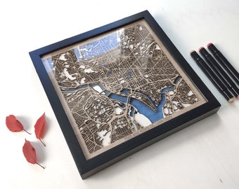 Custom City Map - CityWood - Girlfriend Gift