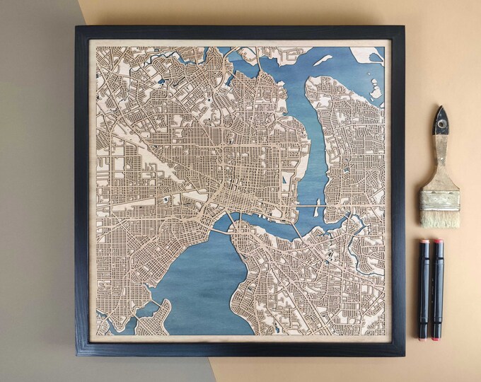 Jacksonville Personalized Wooden Map - Home Decor Wall Art Gift