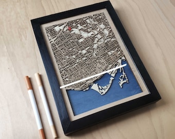 Toronto Wood Map - Wall Decor