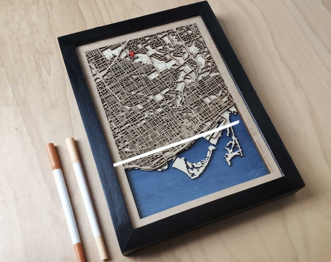 Toronto Wood Map - Wall Decor