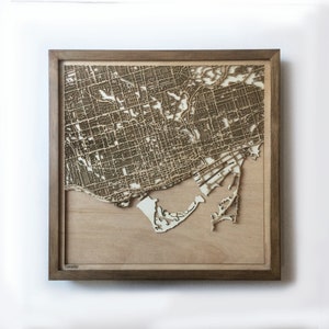 Wooden Map Toronto - Walnut Laser Cut New Home Travel Gift For Friends Wall Art Home Decor Wedding Gift Anniversary Gift For Boyfriend