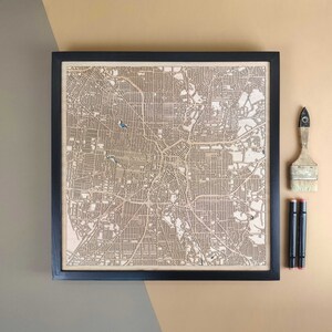 Carte en bois personnalisée de San Antonio - Cadeau d'art mural pour décoration d'intérieur