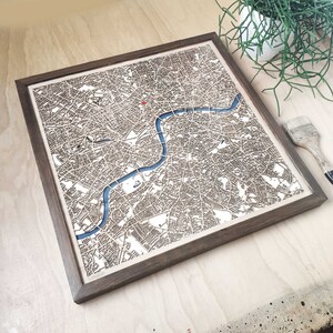 London Holzkarte - Lasergravur