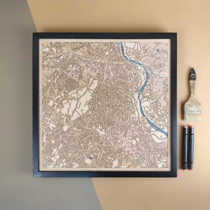 Carte en bois personnalisée de New Delhi - Cadeau d'art mural pour décoration d'intérieur