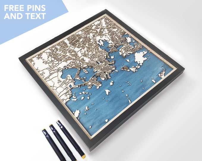 Helsinki Wood Map - Laser Cut Wood Gifts