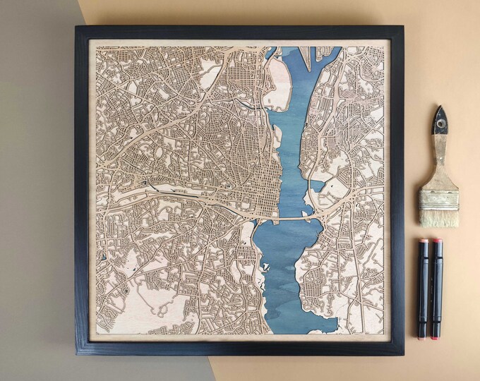 Alexandria Personalized Wooden Map - Home Decor Wall Art Gift