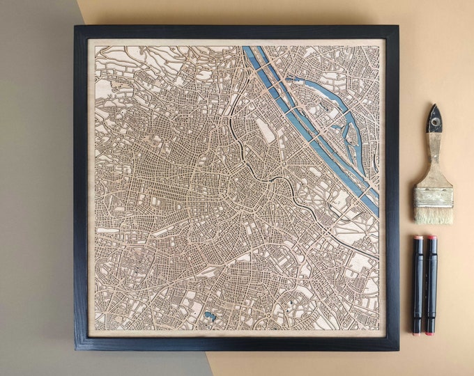 Vienna Personalized Wooden Map - Home Decor Wall Art Gift