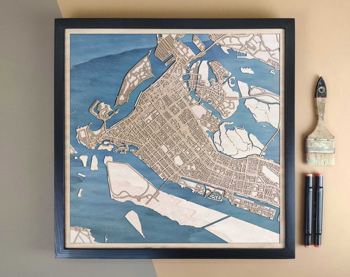 Abu Dhabi Personalized Wooden Map - Home Decor Wall Art Gift