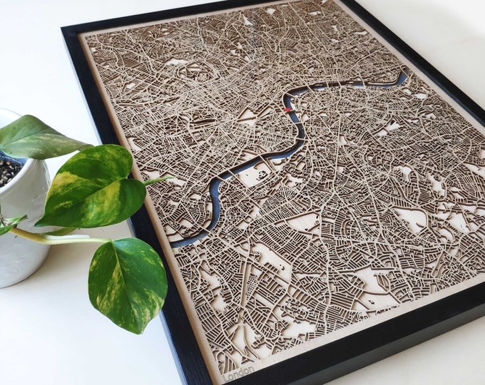 London Wood Map - 3D Laser Cut Map