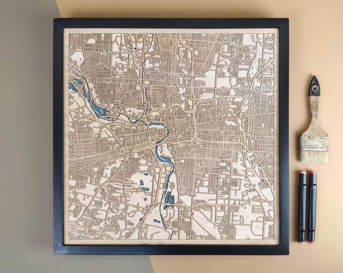 Columbus Personalized Wooden Map - Home Decor Wall Art Gift