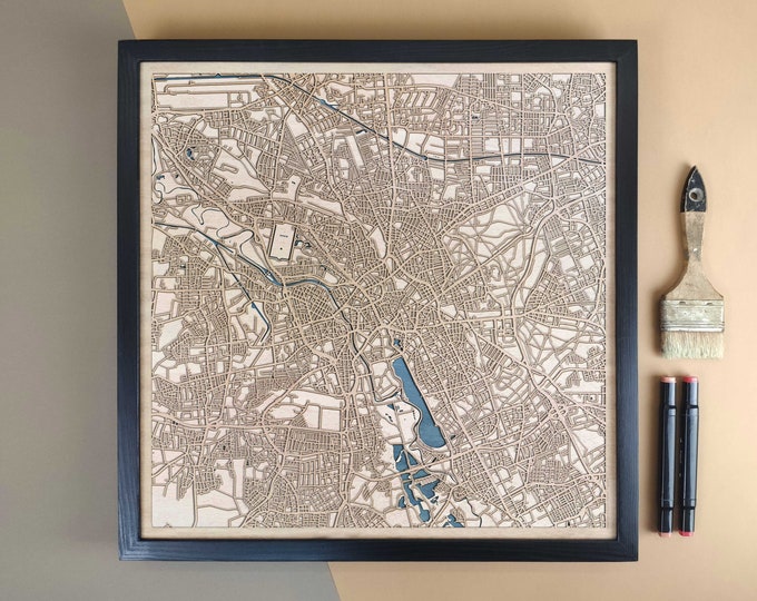 Hanover Personalized Wooden Map - Home Decor Wall Art Gift