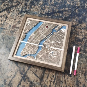 Plan en bois de Manhattan - Plan de la ville en 3D
