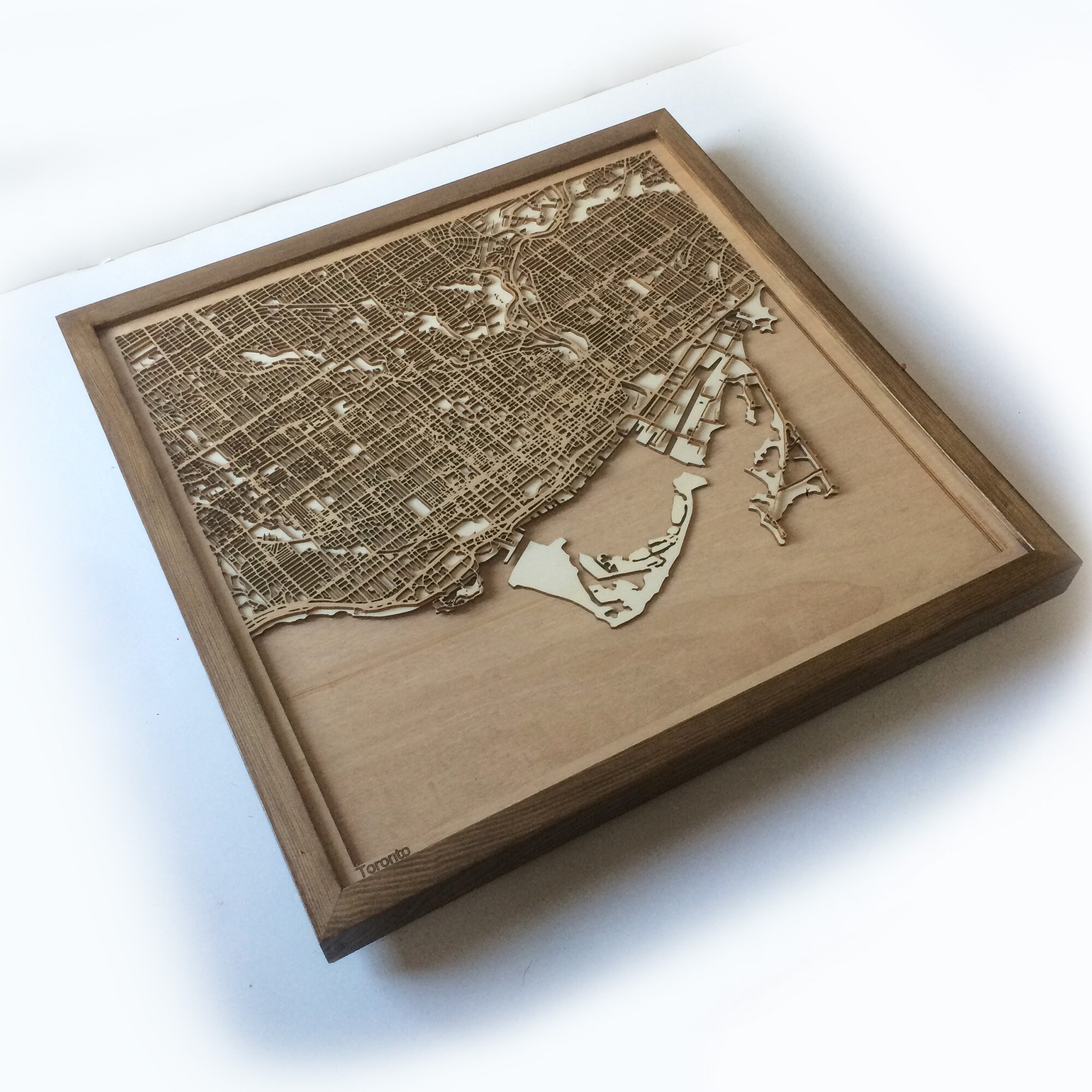 Toronto Holz Karte Pinewood Laser geschnitten Straßen Stadt | Etsy