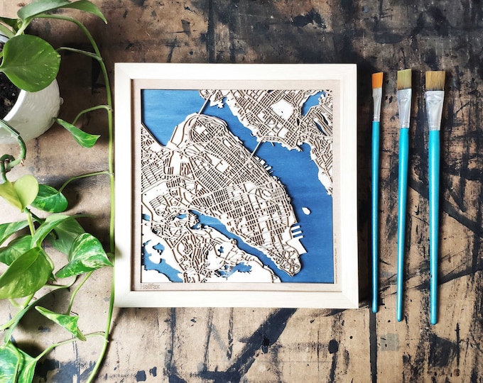 Halifax Wood Map - 3D Laser Cut Map