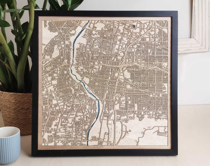 Albuquerque Custom Wood Map - Personalized Art Gift