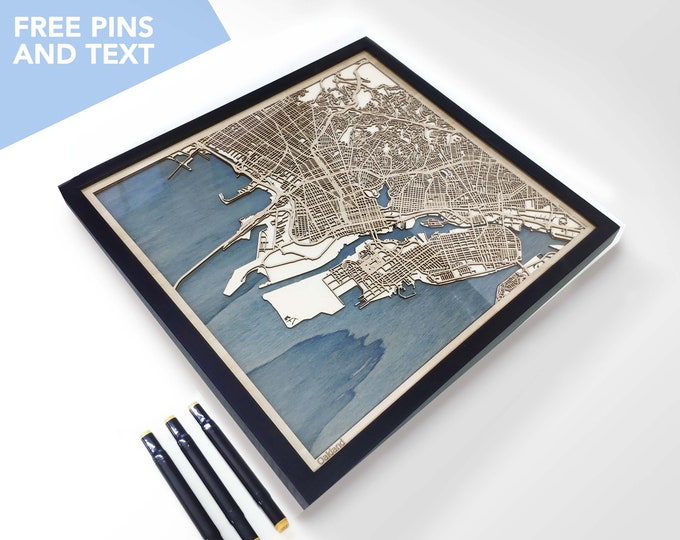 Oakland Wood Map - Laser Cut Wood Gifts
