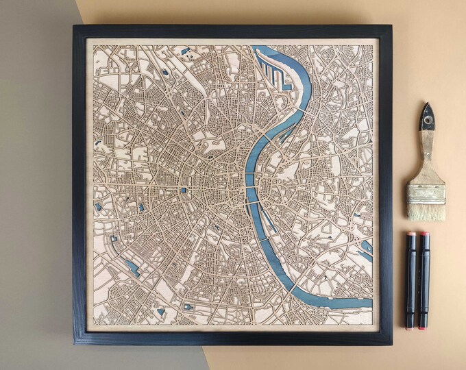 Cologne Personalized Wooden Map - Home Decor Wall Art Gift